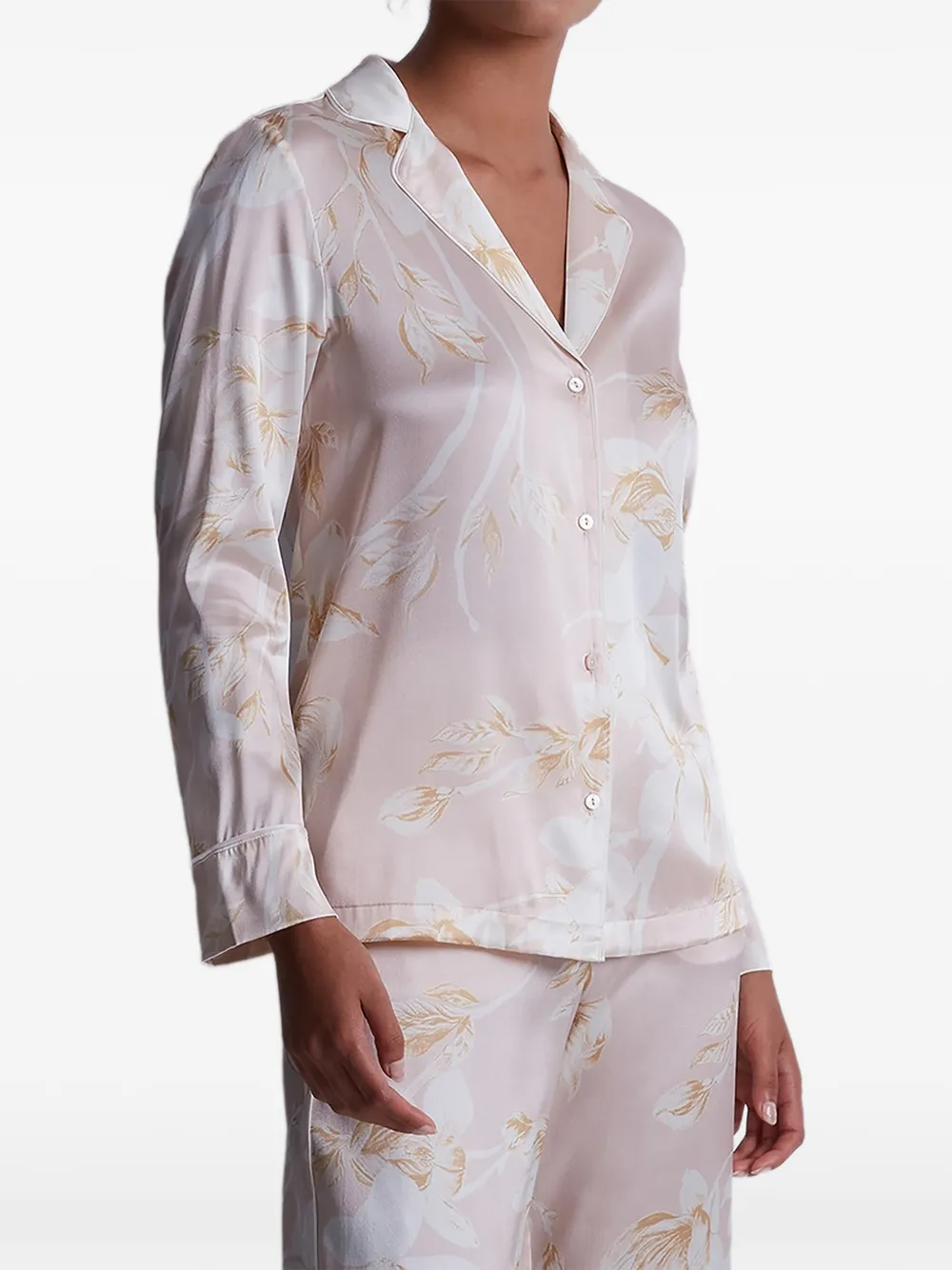 Aubade haut de pyjama Silk By Night à fleurs - Rose Aubade haut de pyjama Silk By Night à fleurs - Rose