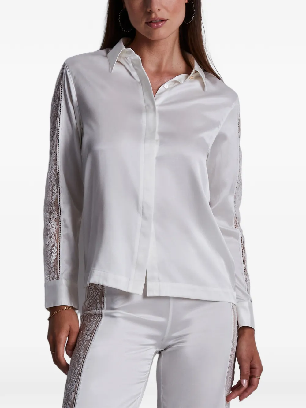 Aubade chemise à empiècements en dentelle - Blanc Aubade chemise à empiècements en dentelle - Blanc