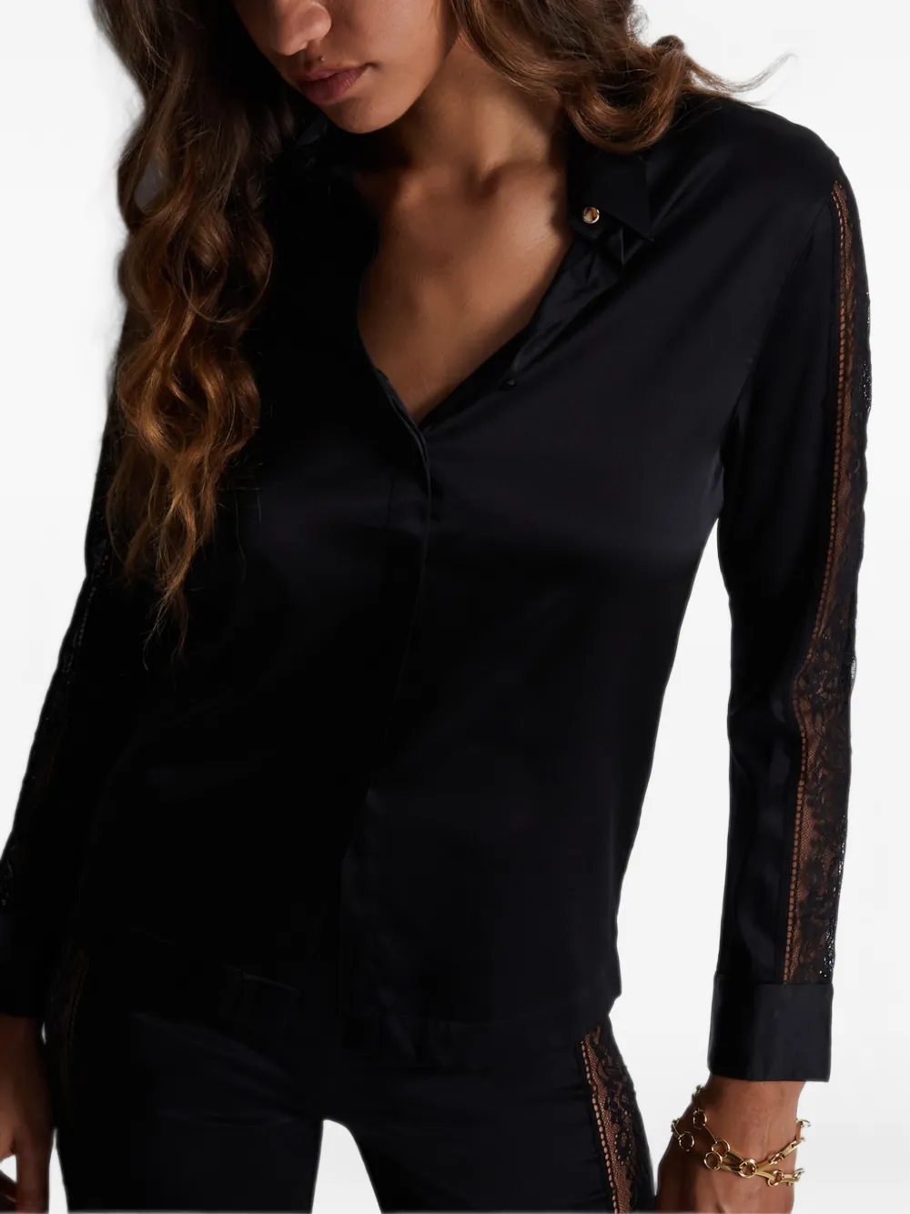 Aubade haut de pyjama Midnight Whisper à empiècement en dentelle - Noir Aubade haut de pyjama Midnight Whisper à empiècement en dentelle - Noir
