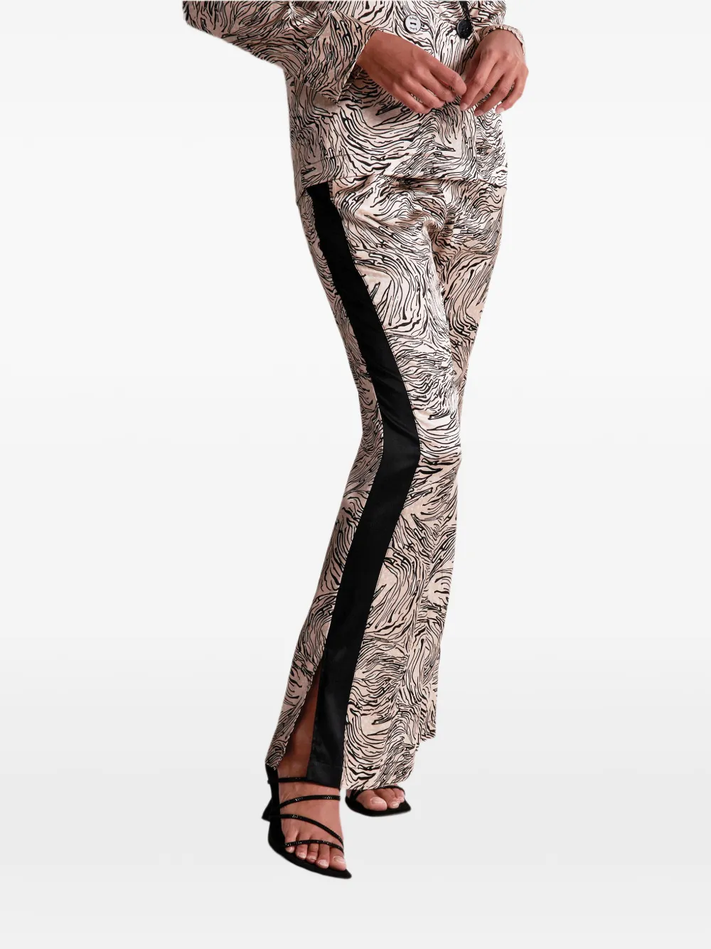Aubade Smocky Night straight broek van zijdeblend Beige