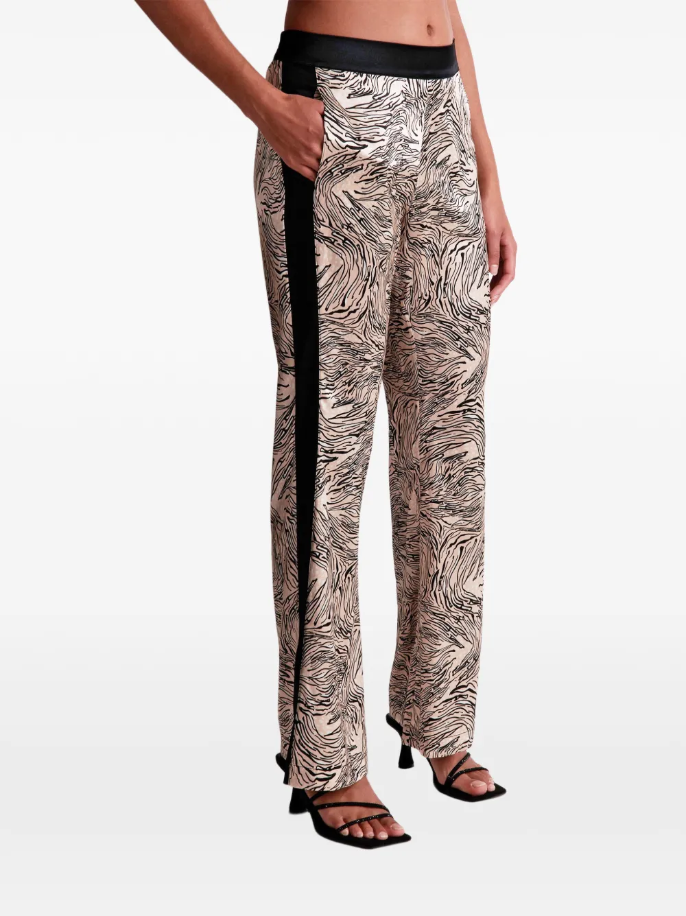Aubade Smocky Night straight broek van zijdeblend Beige