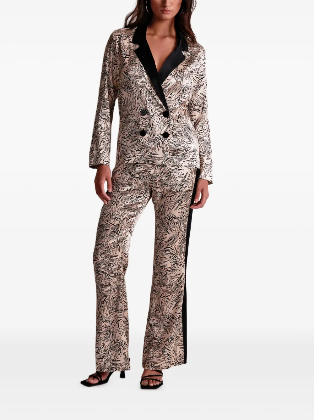 Aubade Smocky Night straight broek van zijdeblend Beige