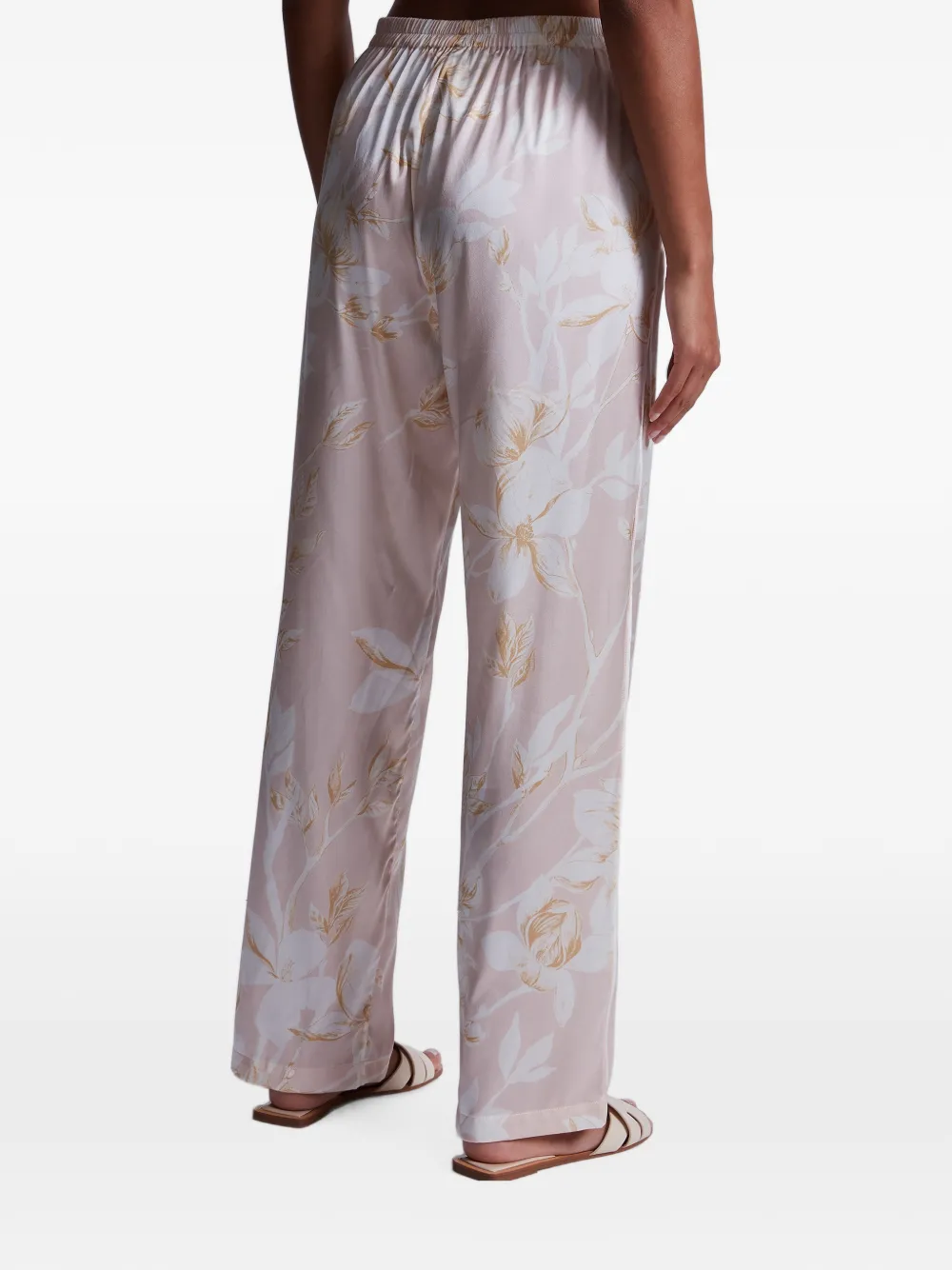 Aubade Silk By Night pyjamabroek met bloemenprint Beige