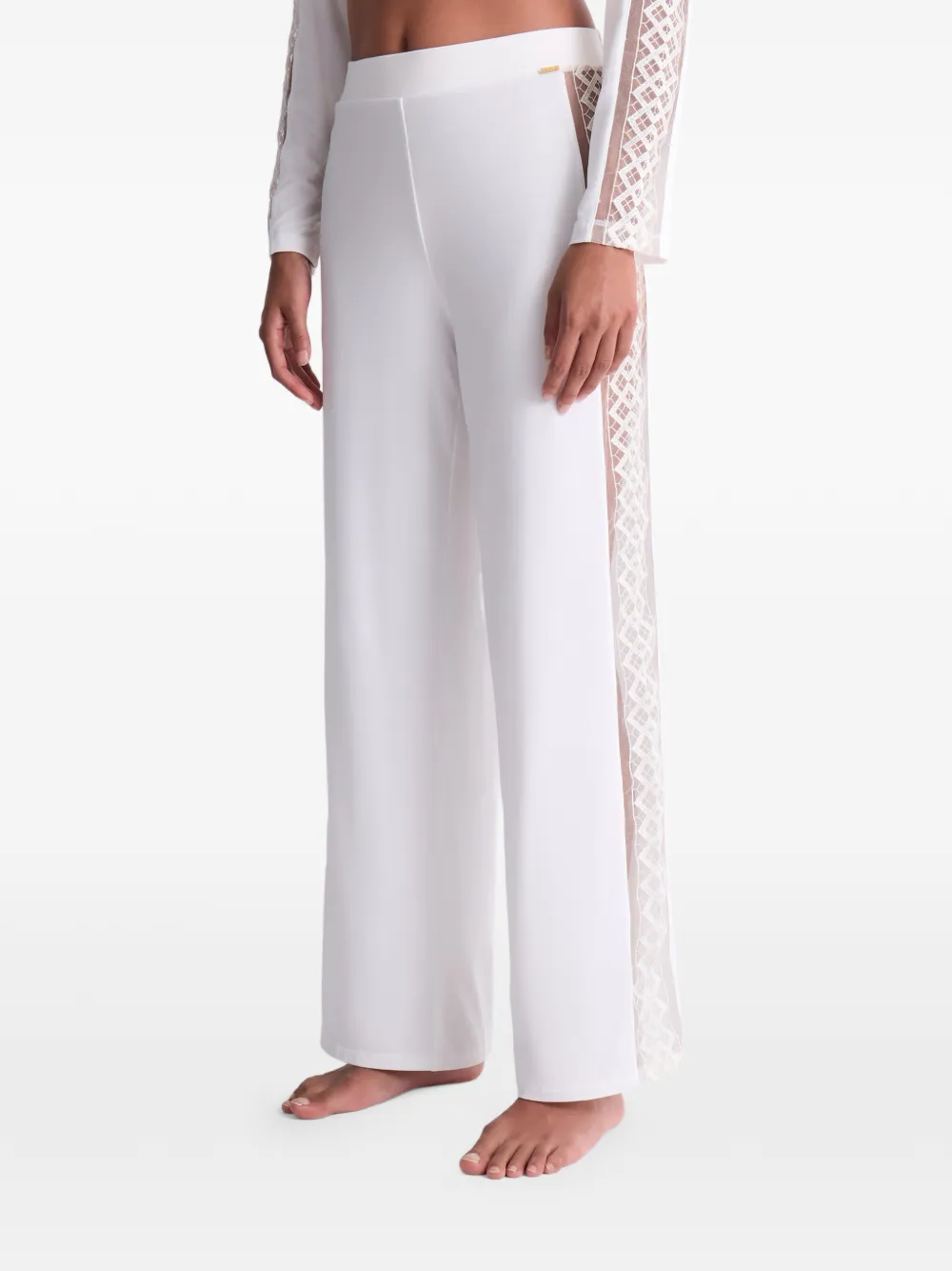 Aubade Sweet Obsession pyjamabroek met kanten vlak Wit