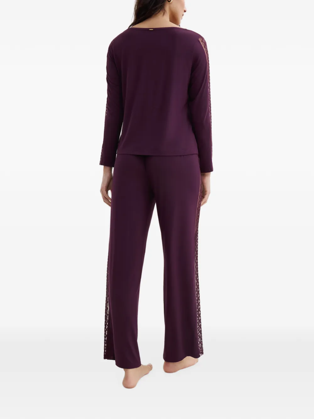 Aubade Sweet Obsession pyjamabroek met kanten vlak Paars