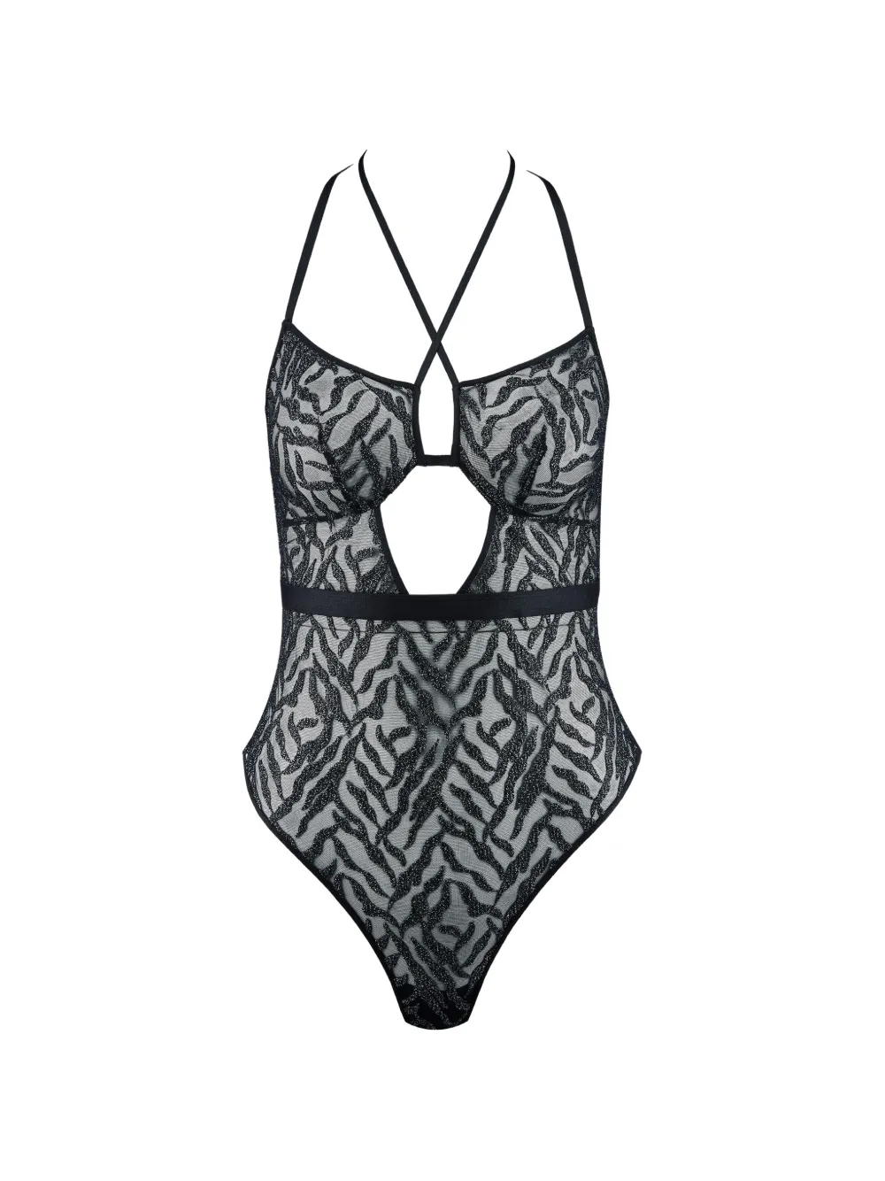 Aubade Moonlight Shadow Body mit Stickerei - Schwarz