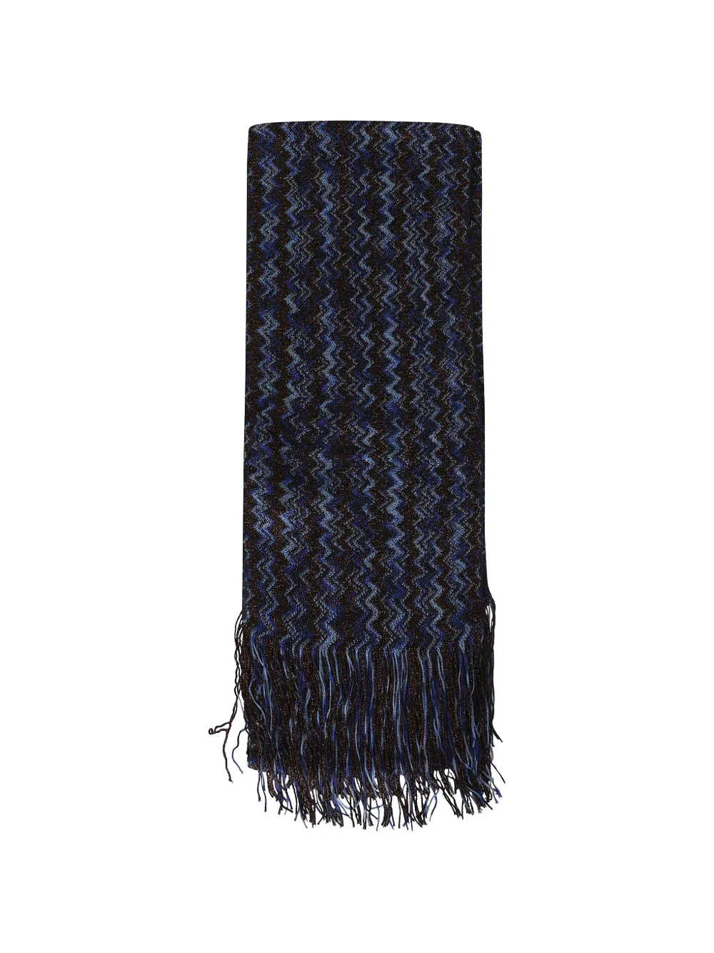 Missoni zigzag-pattern fringed scarf - Schwarz