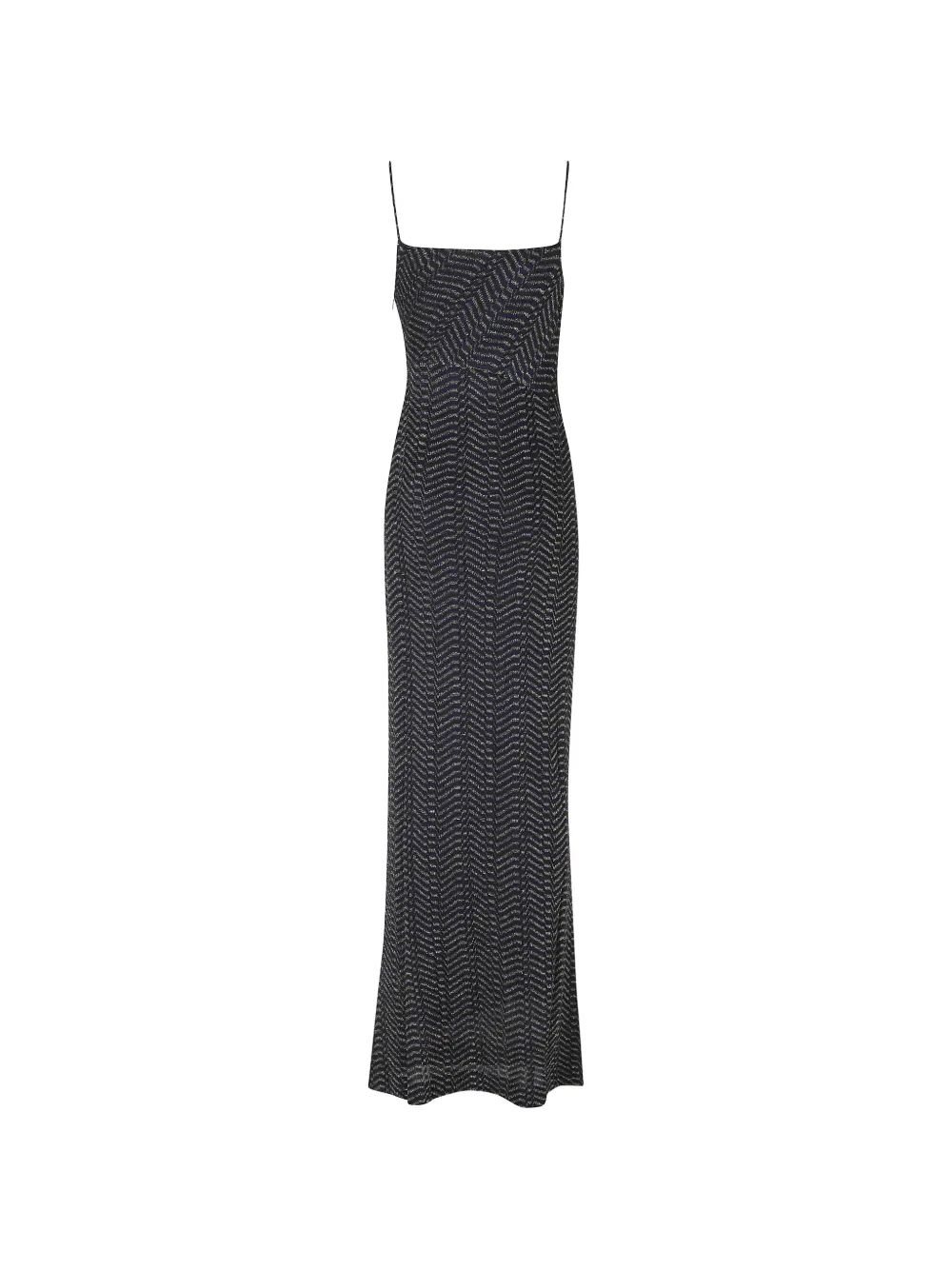 Missoni long viscose lamé dress with hood Blauw