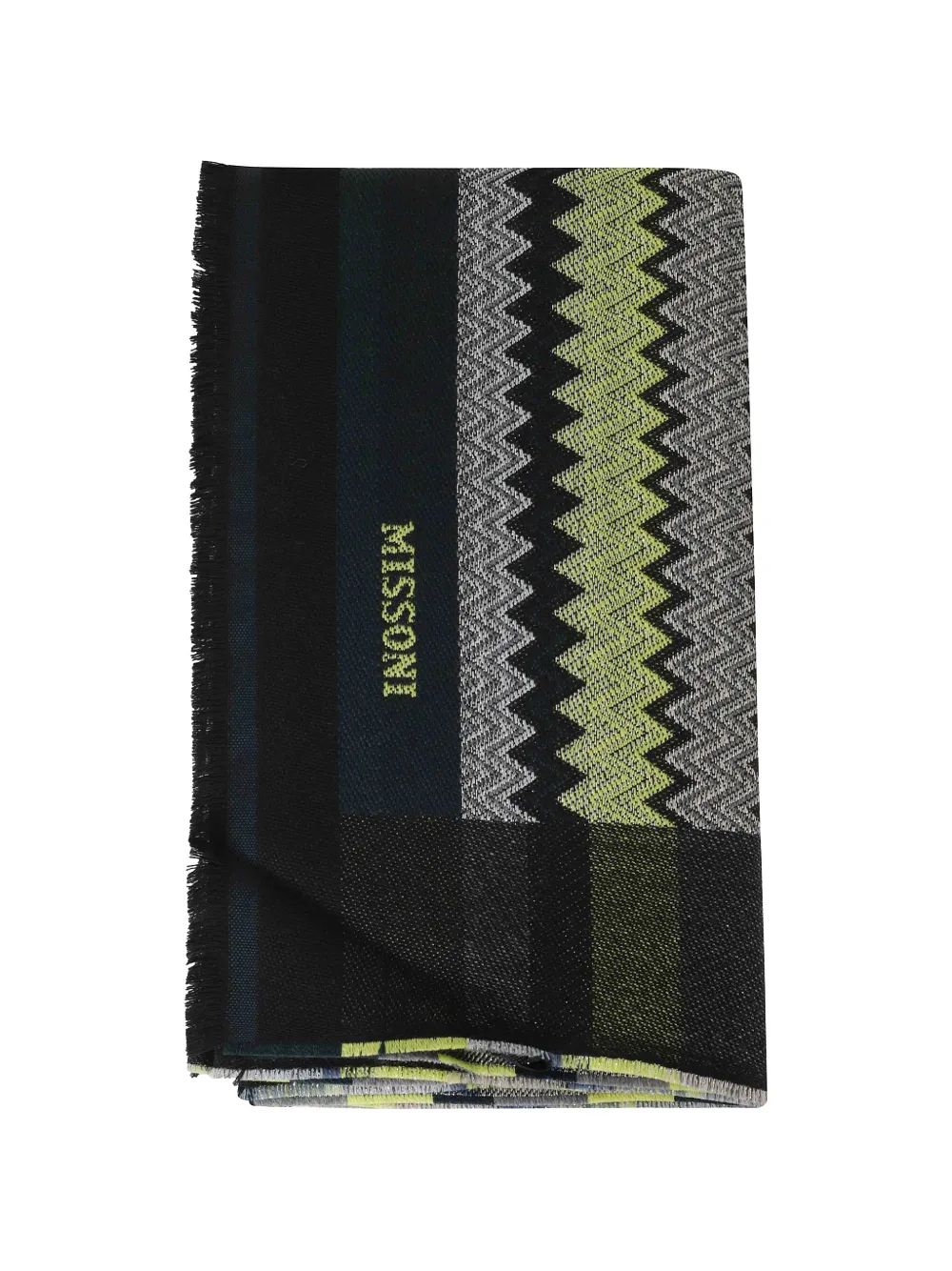 Missoni zigzag-pattern frayed scarf - Nero