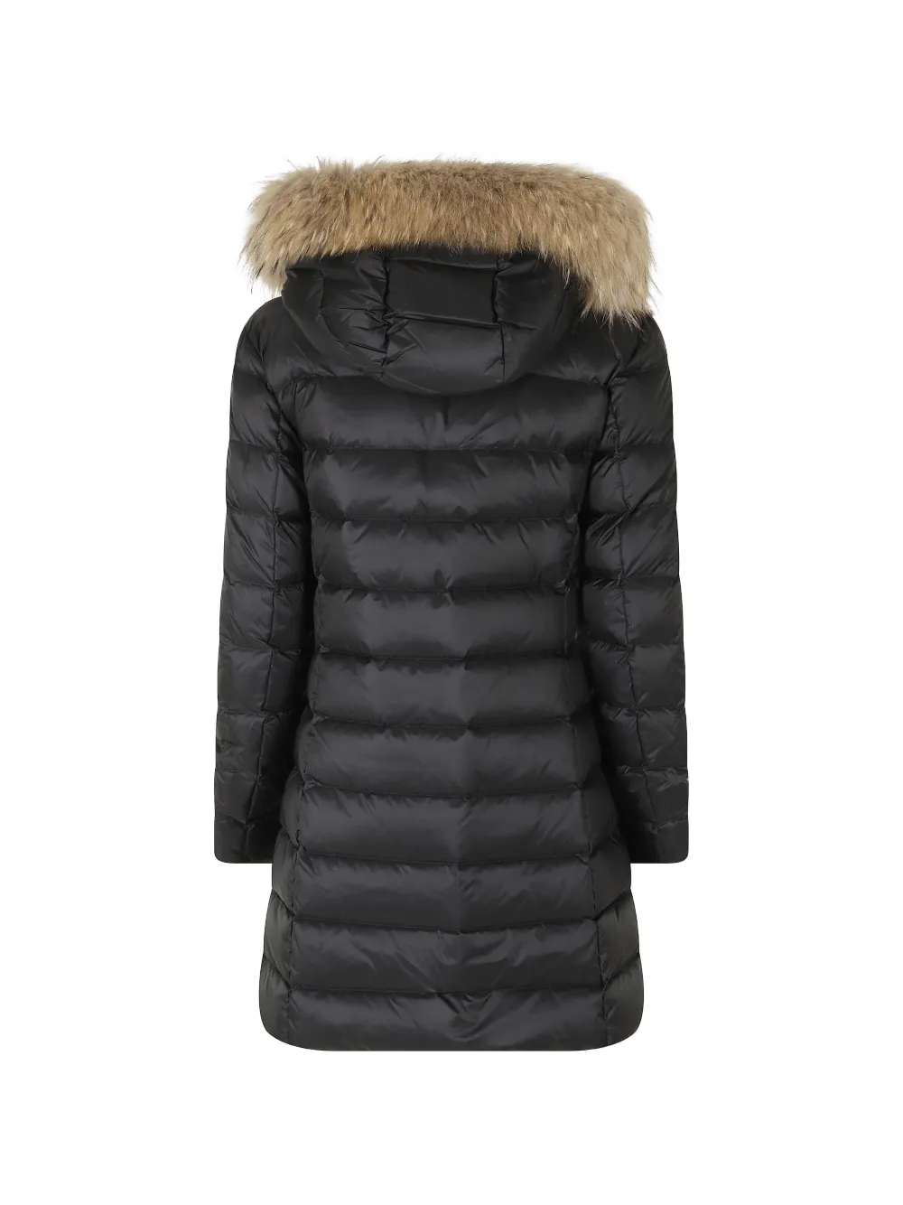 Blauer faux-fur trim padded coat Zwart