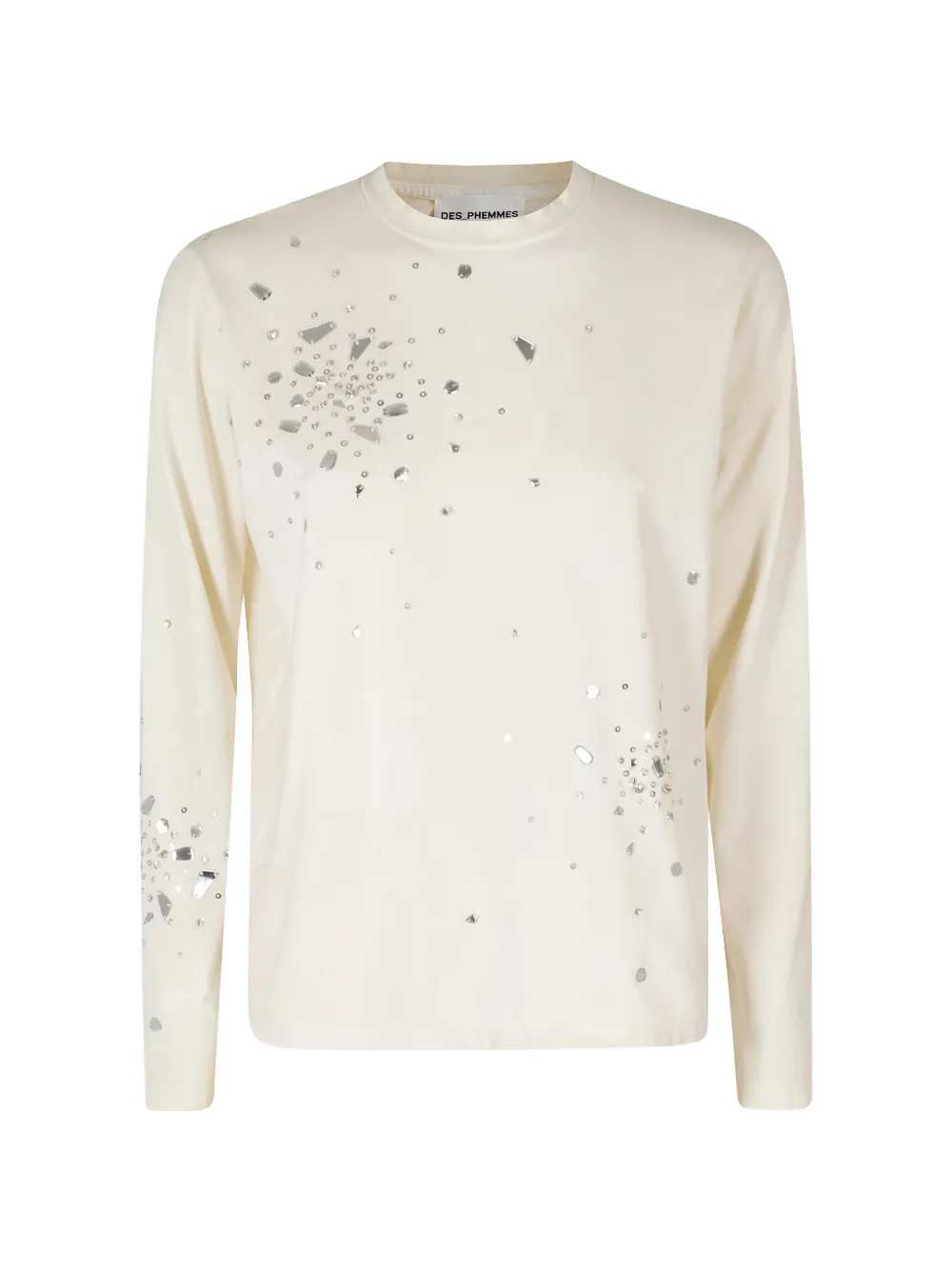 DES PHEMMES embellished long-sleeve T-shirt Wit