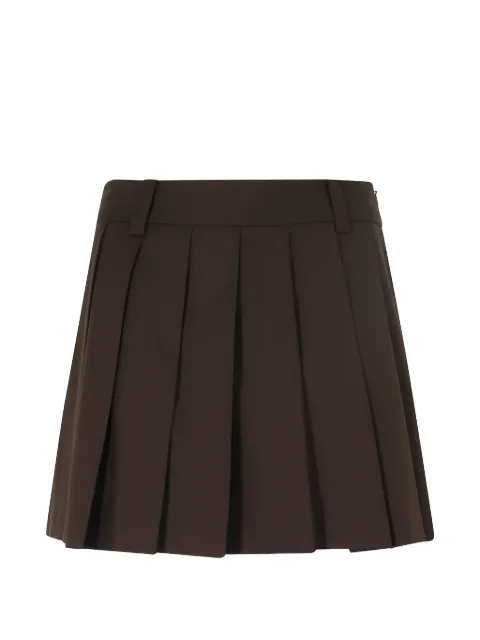DUNST pleated logo-embroidered short skirt