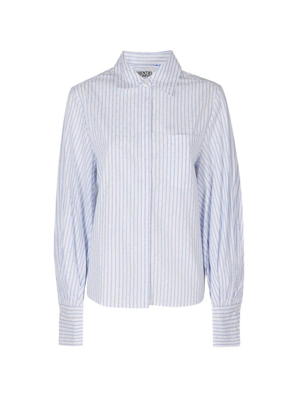 Essentiel Antwerp Kalmia striped rhinestone-embellished shirt Wit