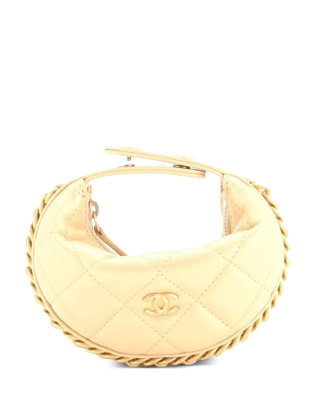 CHANEL Pre-Owned Chain Around Pouch Quilted Lambskin Extra Mini hobo bag - Oro