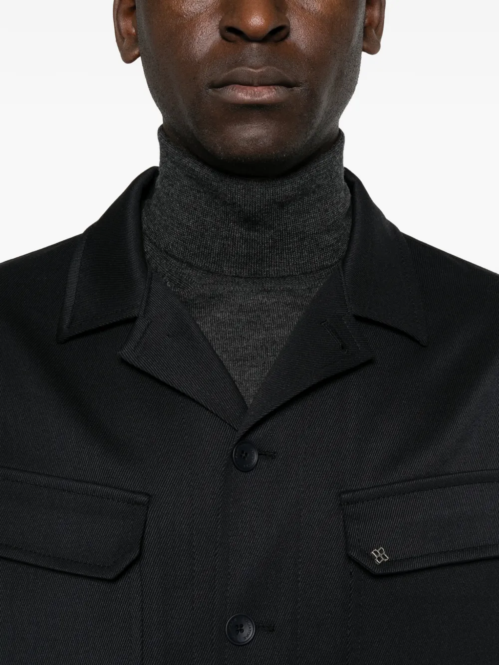 Tagliatore button-up chest-pocket jacket Blauw
