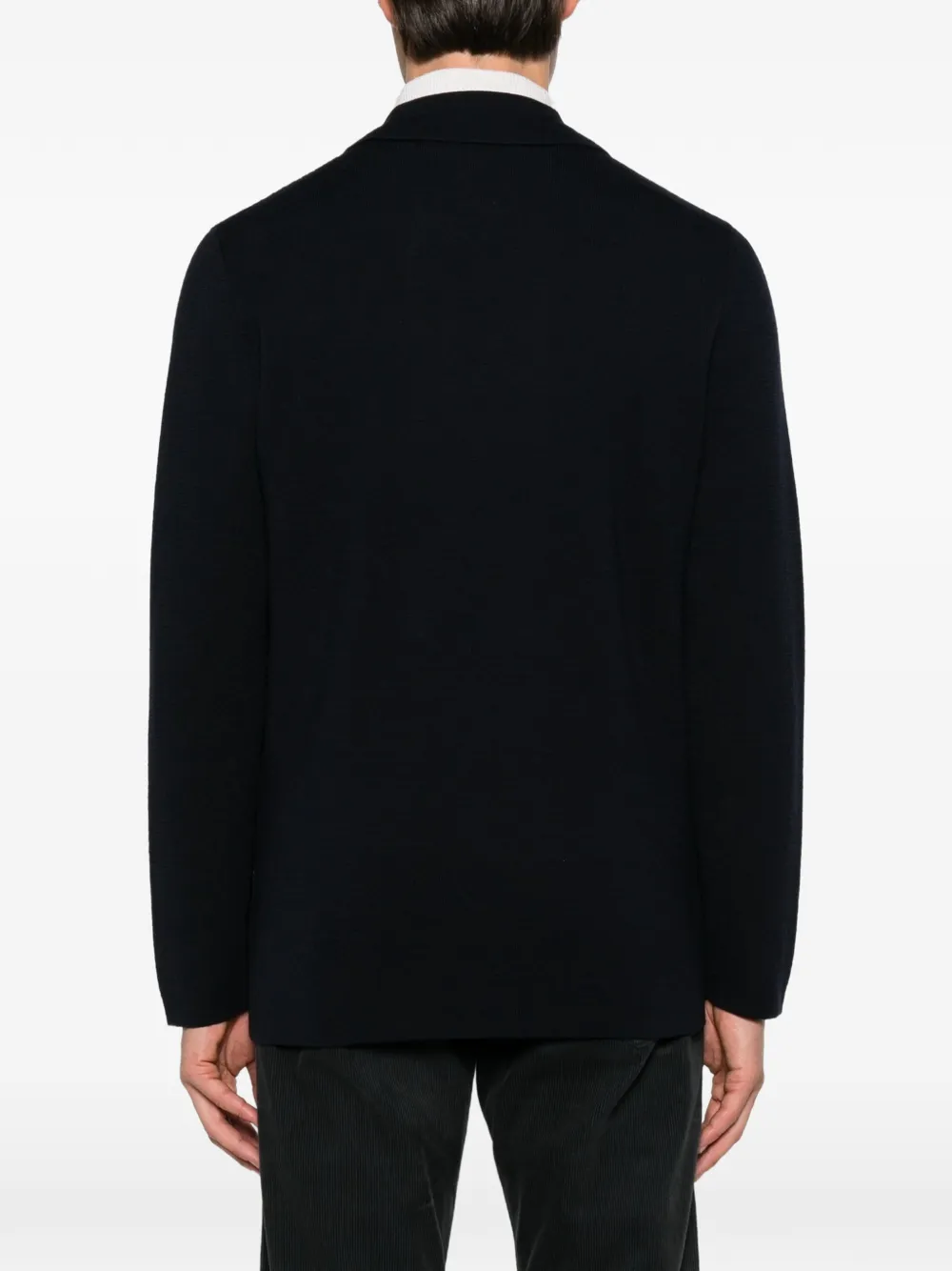 Tagliatore double-breasted knitted blazer Blauw