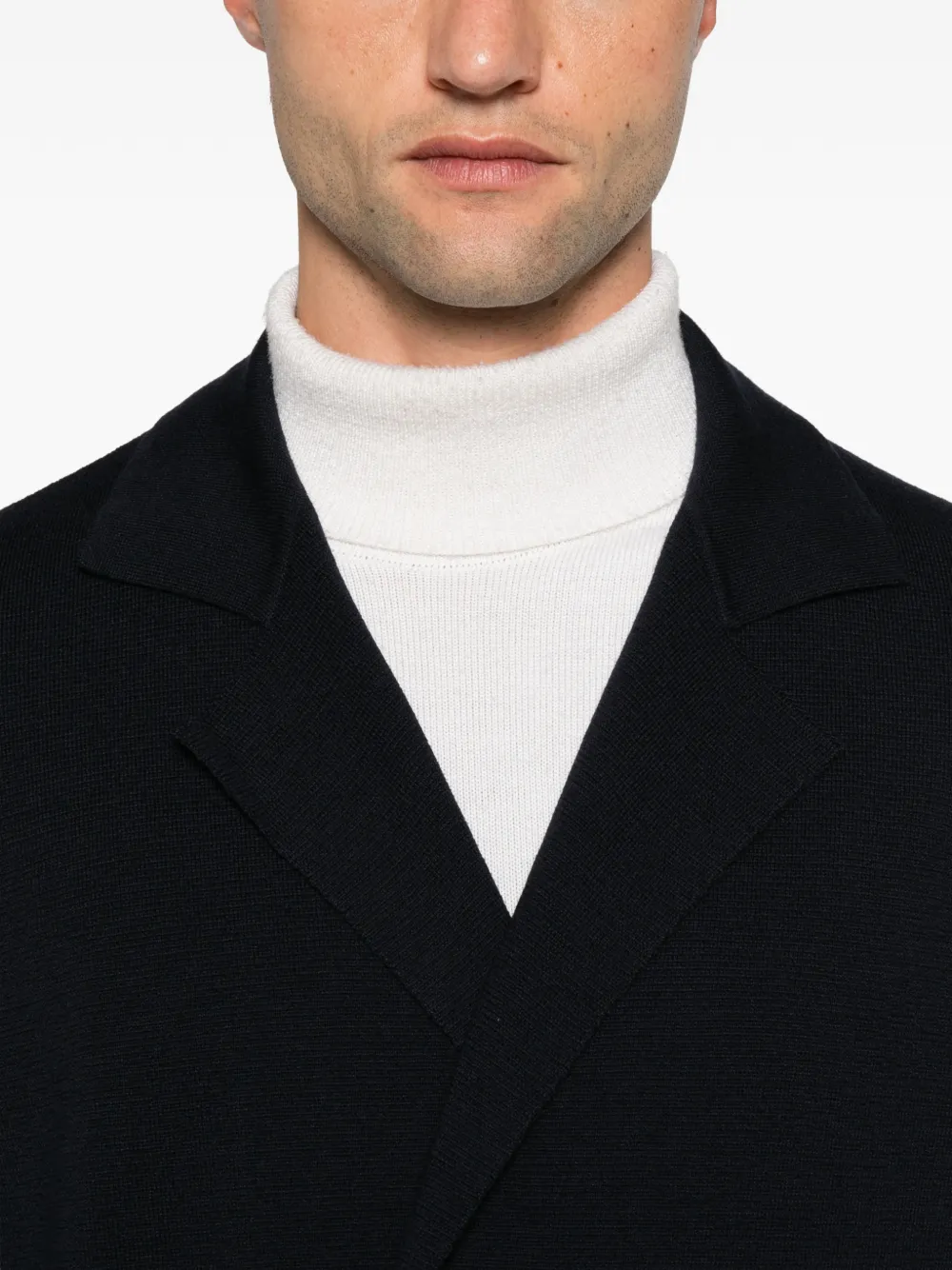 Tagliatore double-breasted knitted blazer Blauw