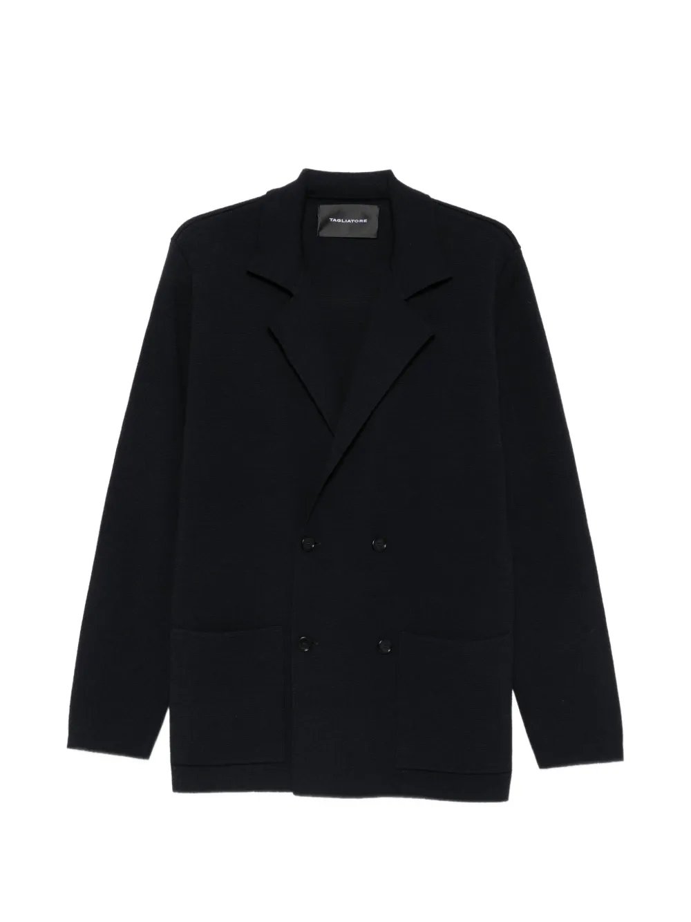 Tagliatore double-breasted knitted blazer - Blue