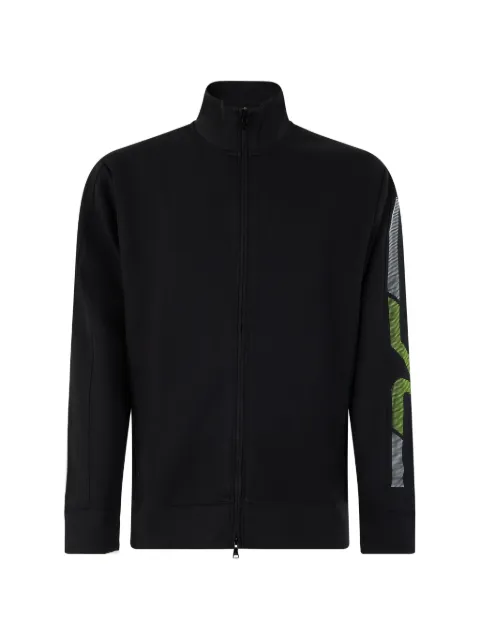 Paul & Shark logo-print zip-up bomber jacket