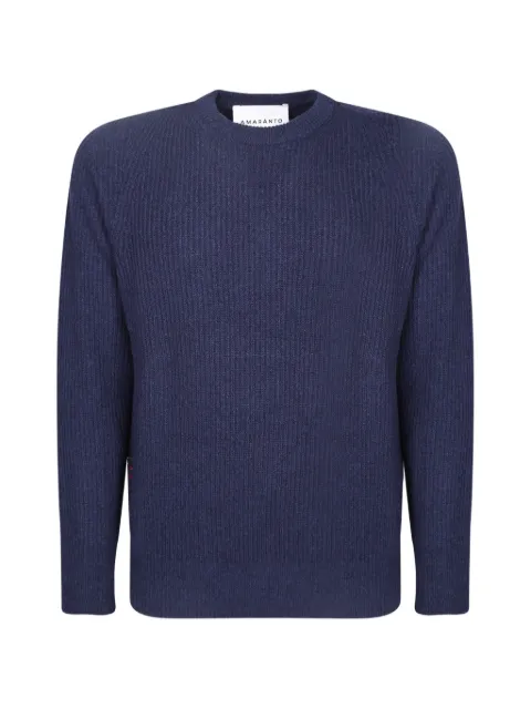 AMARANTO ribbed-knit raglan-sleeve sweater