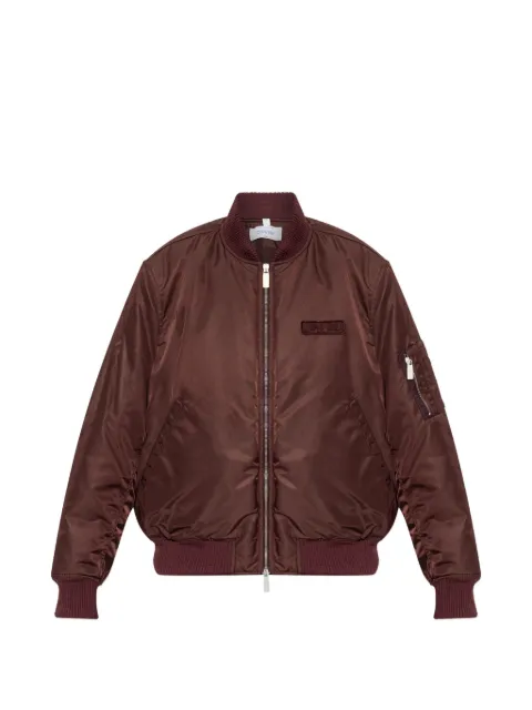 Off-White logo-patch bomber jacket