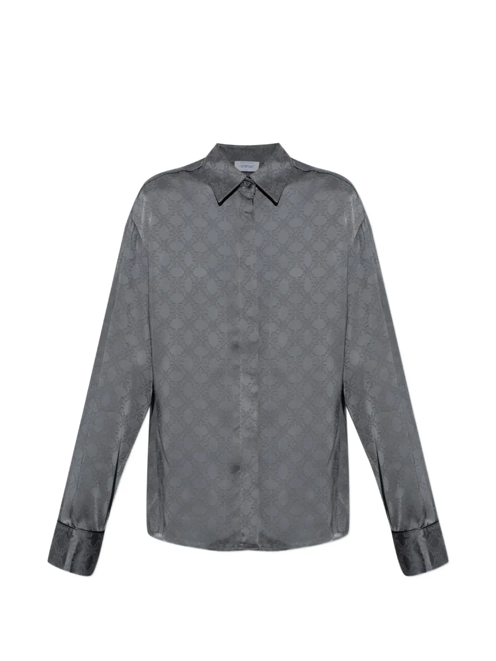 Off-White monogram-jacquard shirt - Grigio