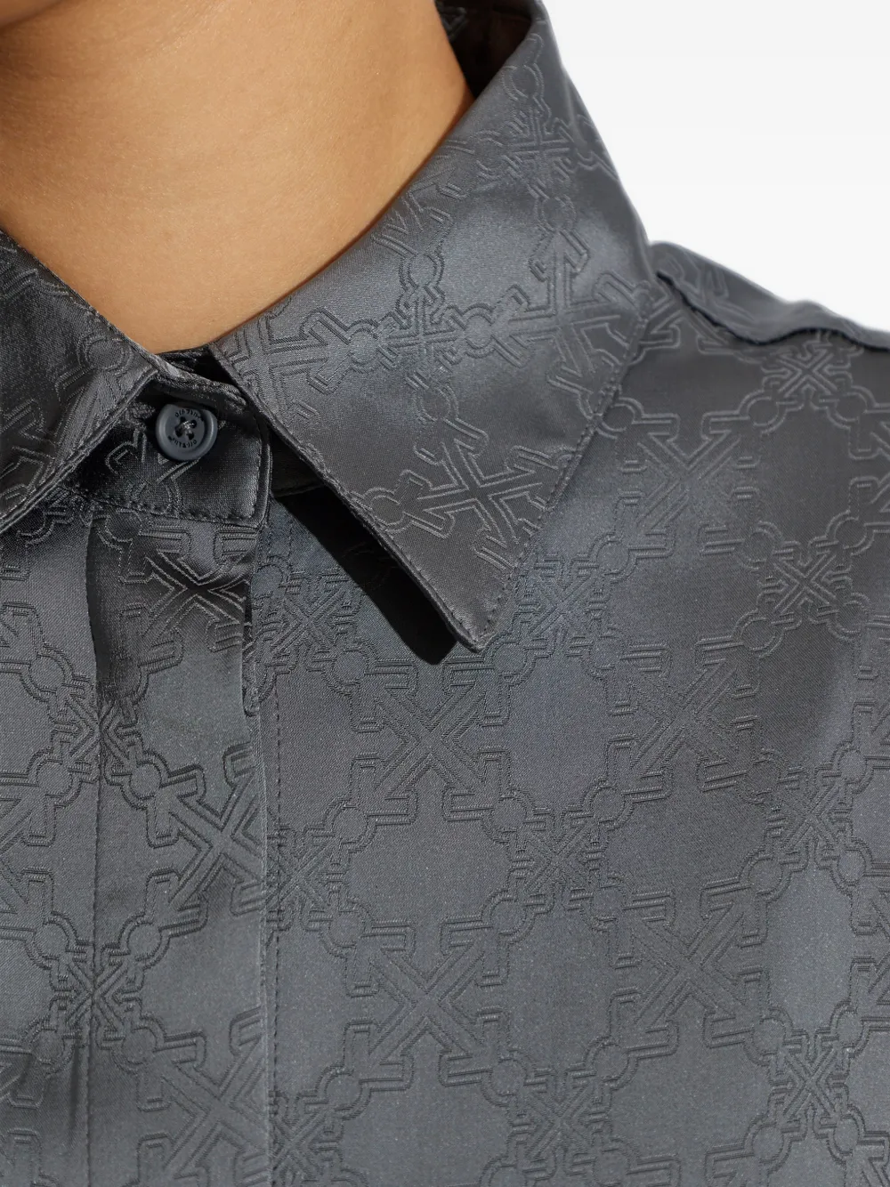 Off-White Blouse met monogram-jacquard Grijs