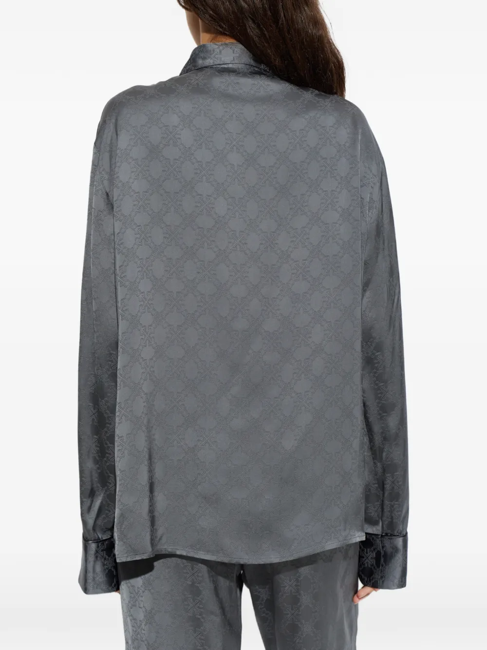 Off-White Blouse met monogram-jacquard Grijs