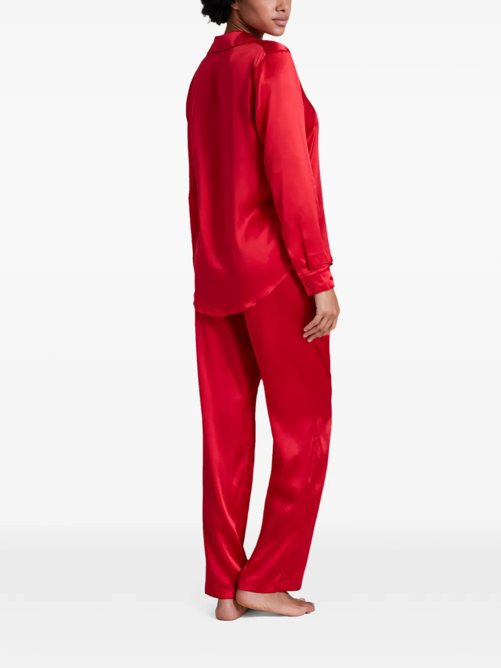 Aubade Toi Mon Amour zijden pyjamabroek Rood