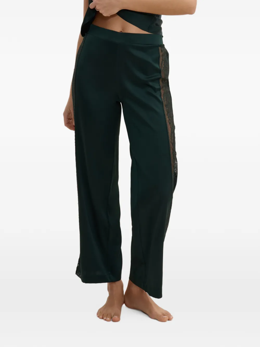 Aubade Midnight Whisper pyjamabroek met kanten vlak Groen