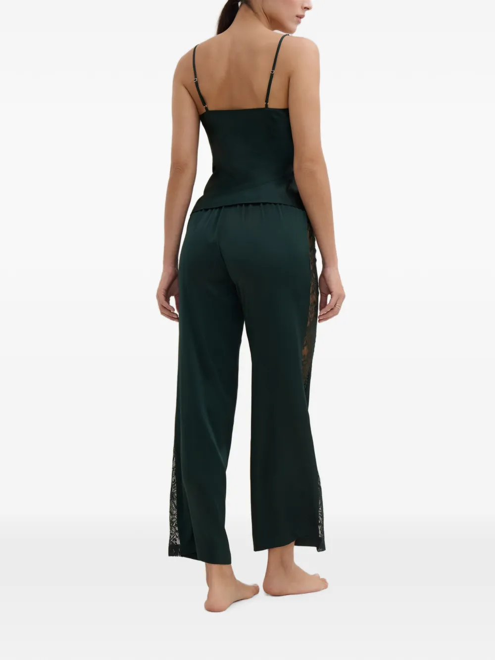 Aubade Midnight Whisper pyjamabroek met kanten vlak Groen