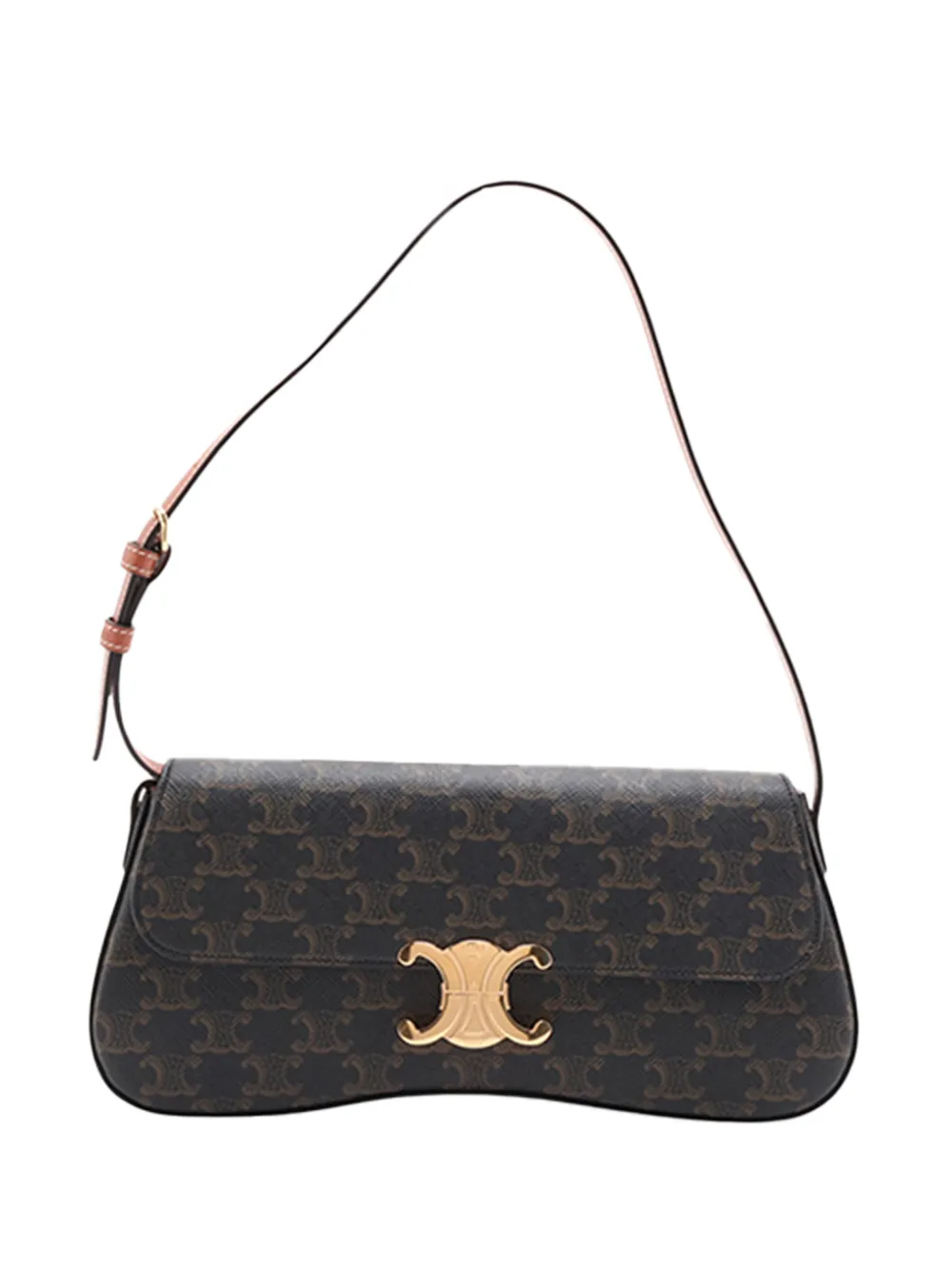 Celine Pre-Owned 2015-2026 Triomphe Coated Canvas Lola shoulder bag - Marrone