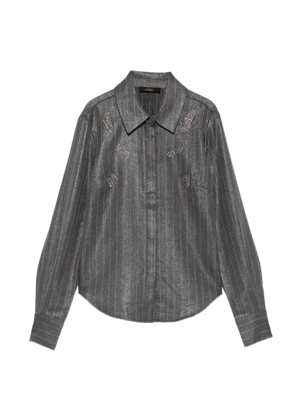 TWINSET pinstripe bead-embellished shirt