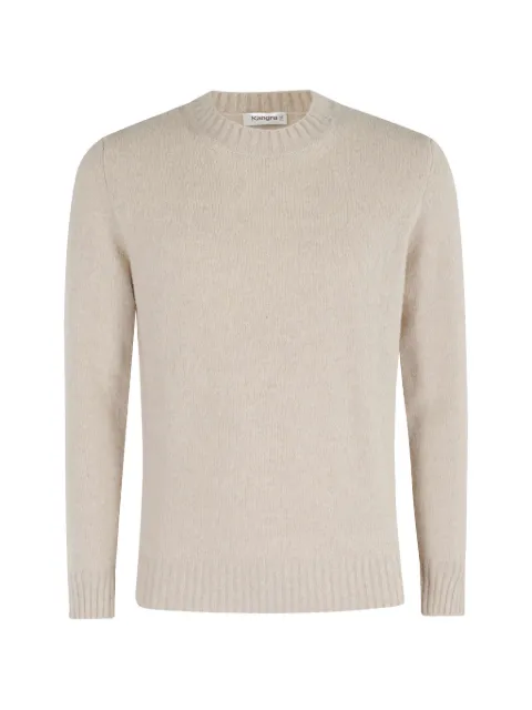 Kangra sweater med rund hals og ribbet kant