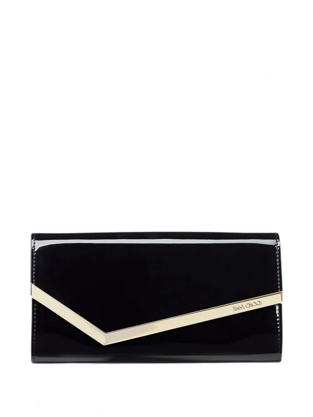 Jimmy Choo Emmie black patent-leather clutch bag - Nero
