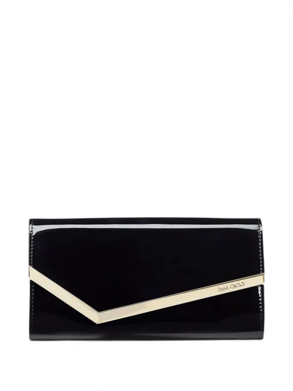 Jimmy Choo Emmie Black Patent-leather Clutch Bag