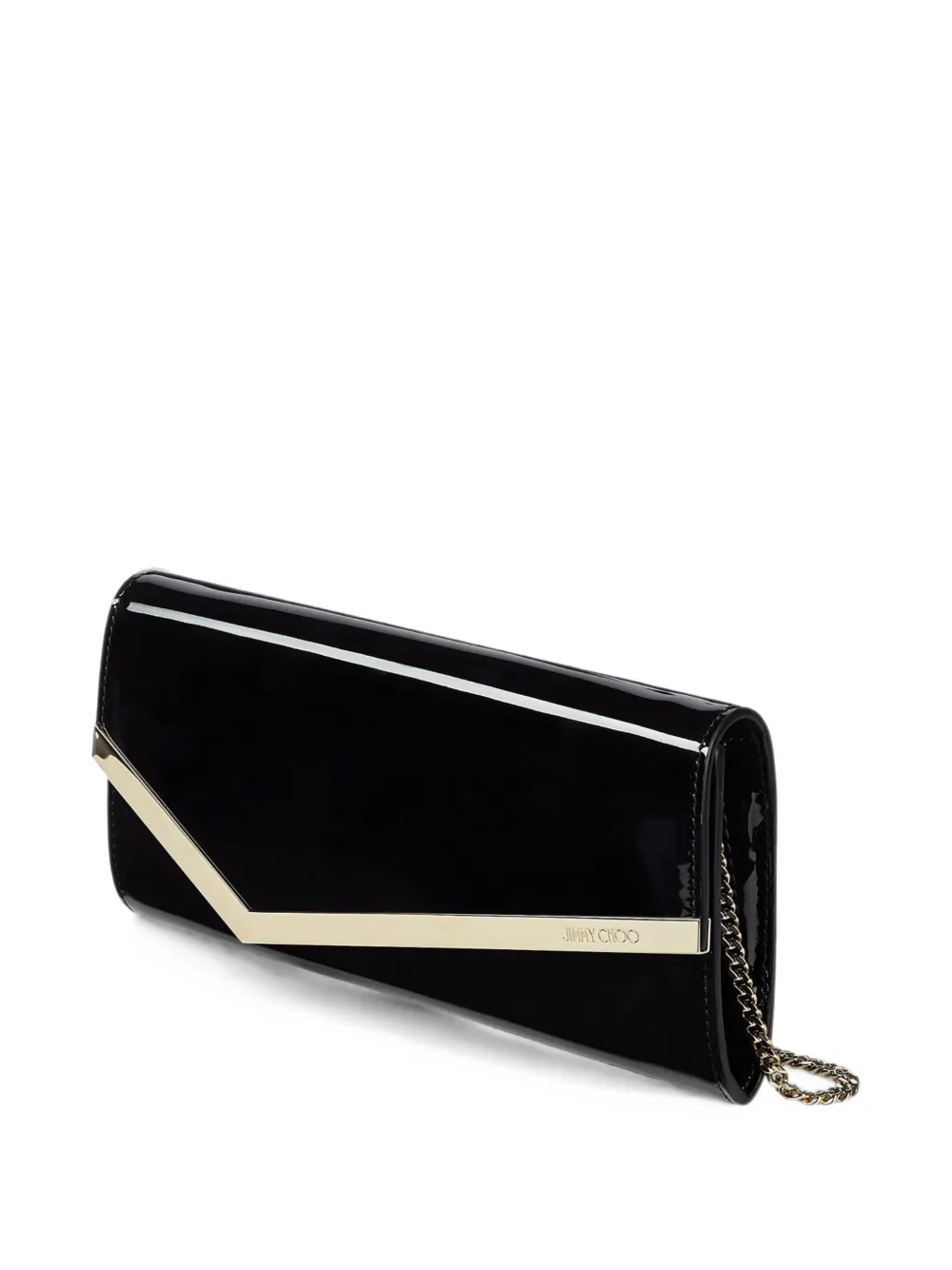 Jimmy Choo Emmie lakleren clutch Zwart