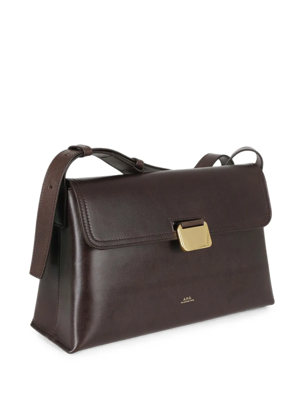 A.P.C. Simone leren crossbodytas Bruin