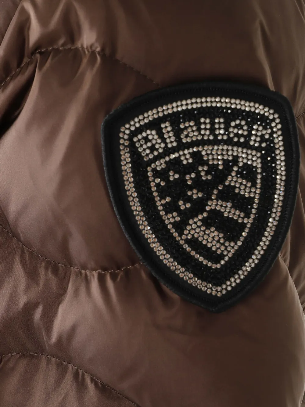 Blauer Gewatteerd jack met afwerking van imitatiebont Bruin