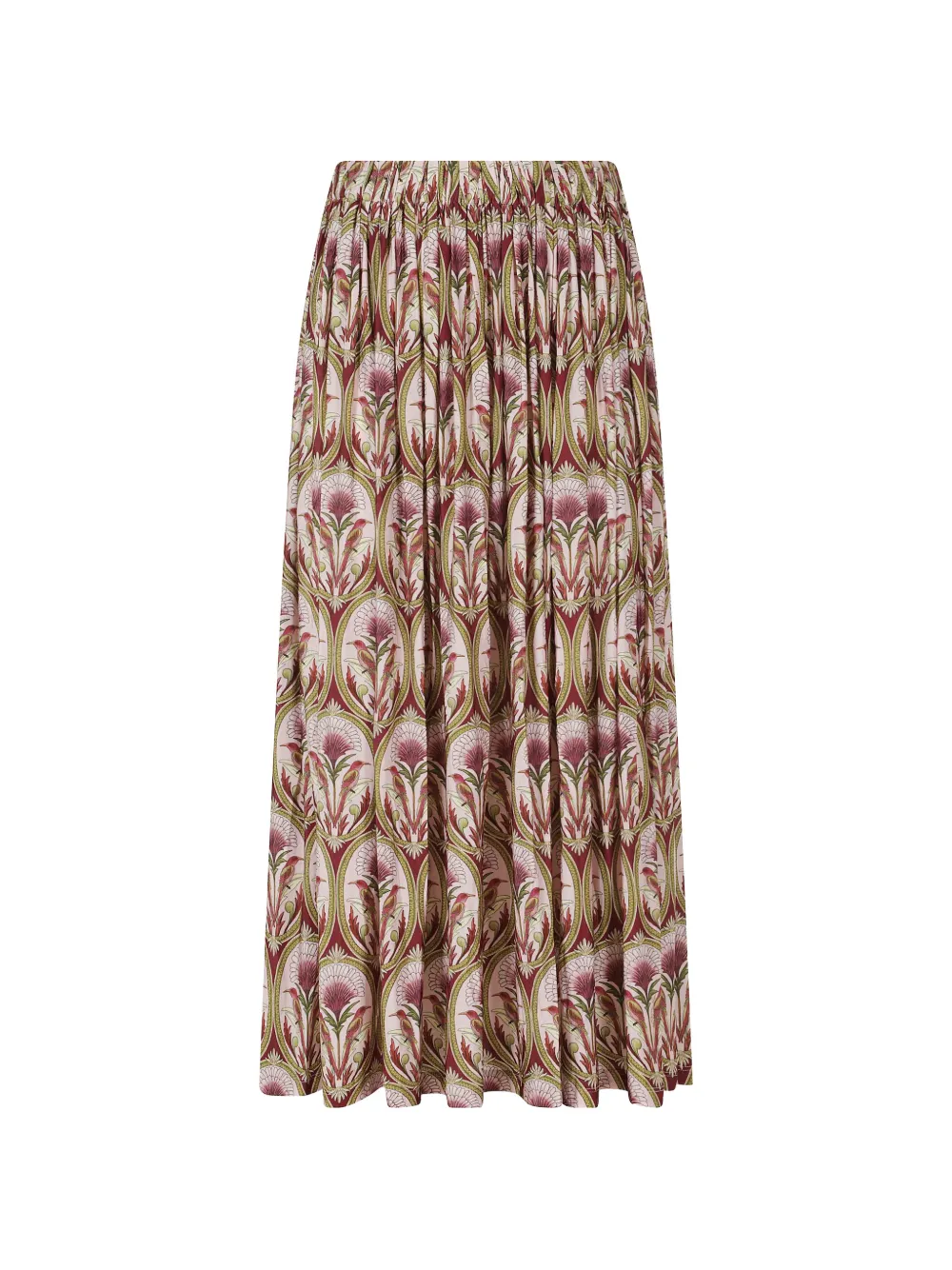 FARM Rio Garden Medal printed midi pleated skirt