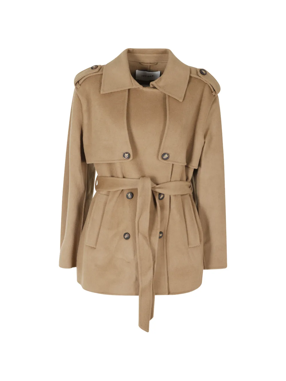 IVY OAK Iojunemarie belted double-breasted coat - Marrone