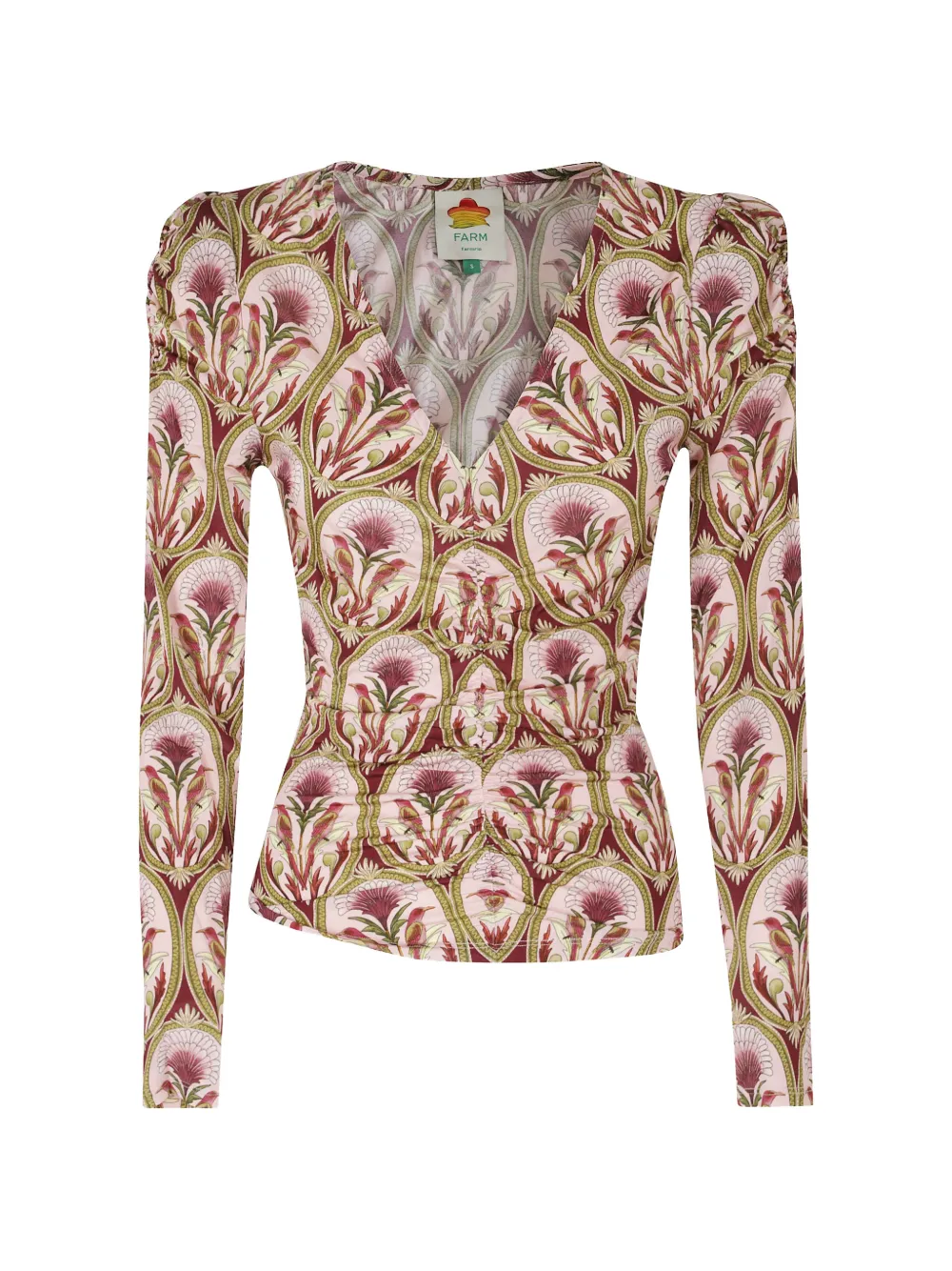 FARM Rio Garden Medal ruched blouse