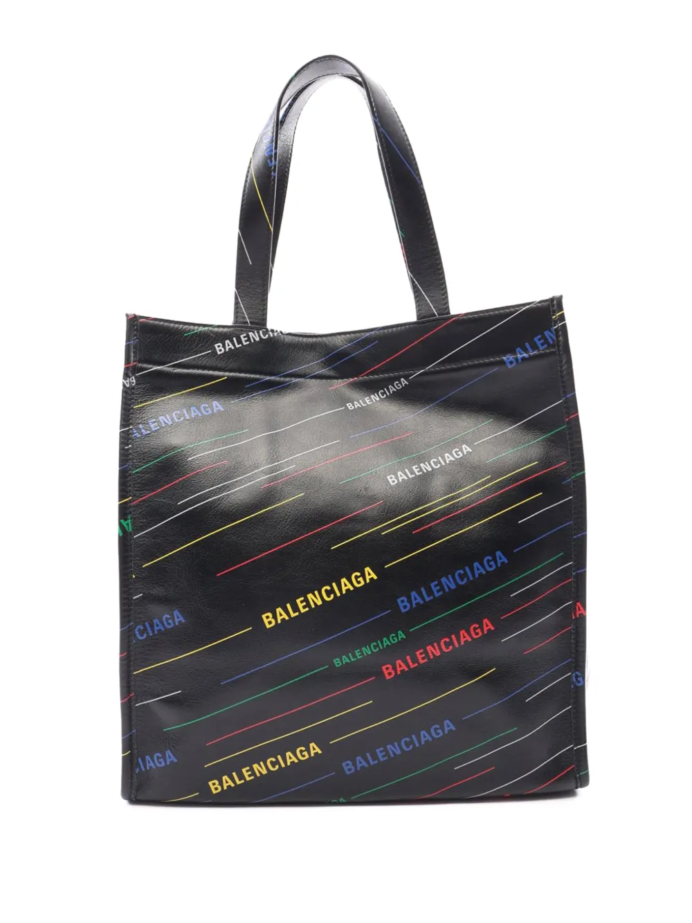 Balenciaga Pre-Owned 2015-2026 Small Leather Logo Market tote bag - Nero