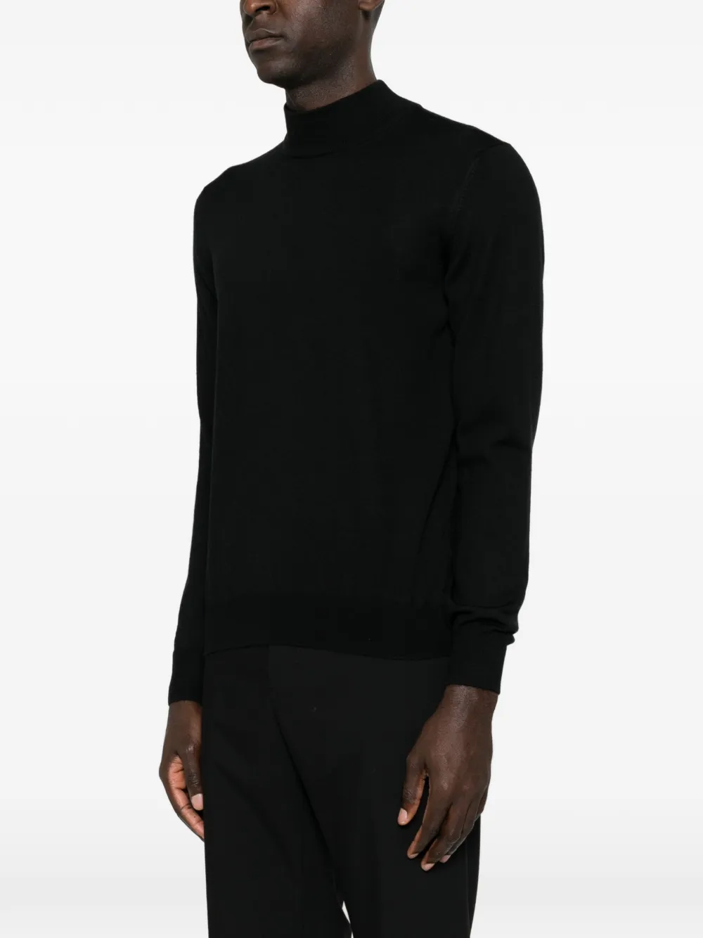 Tagliatore high-neck fine-knit sweater Zwart