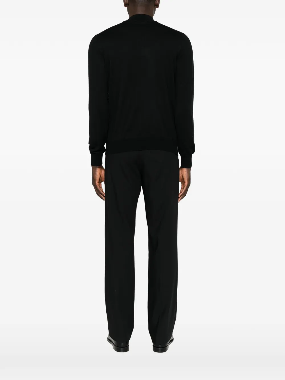 Tagliatore high-neck fine-knit sweater Zwart