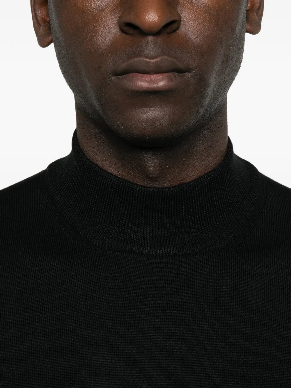 Tagliatore high-neck fine-knit sweater Zwart