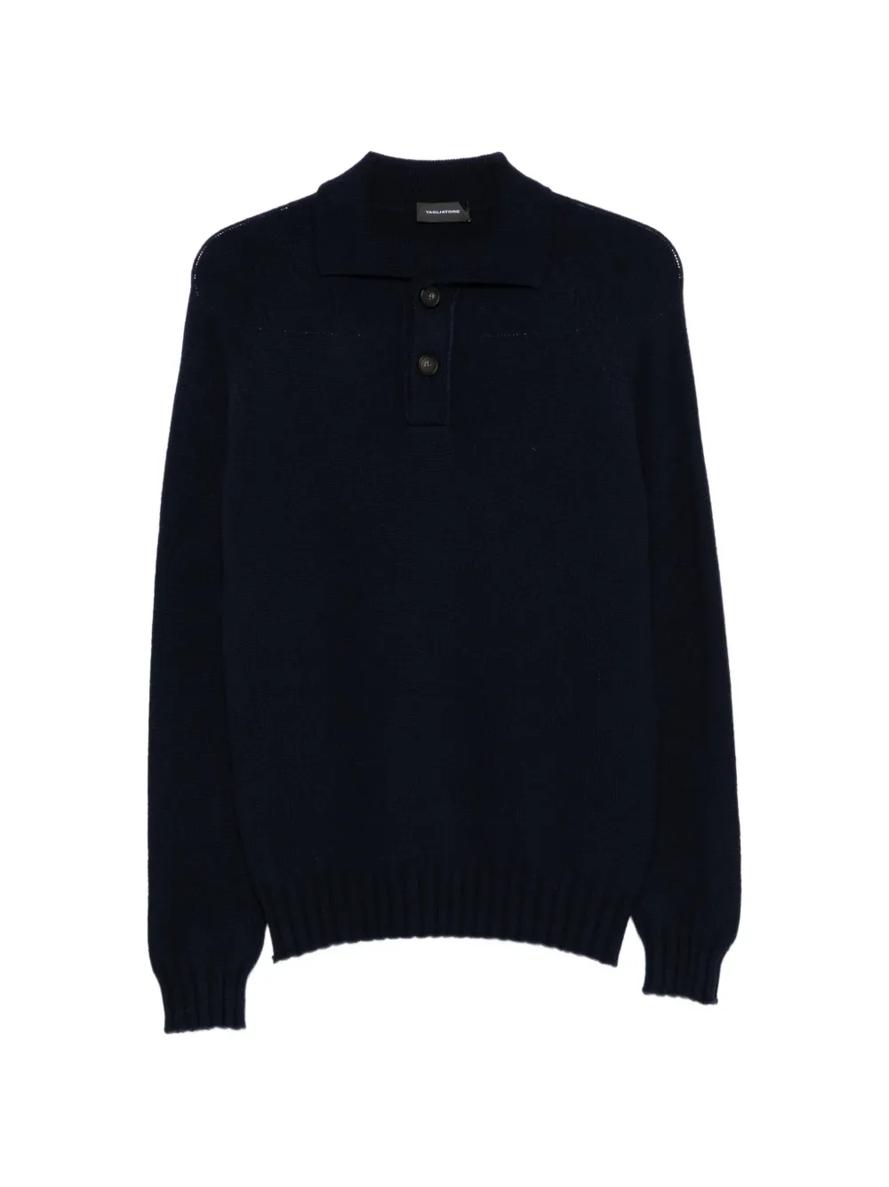 Tagliatore Trui met knoopkraag Blauw