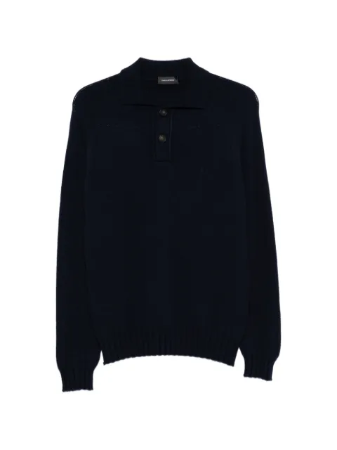 Tagliatore Langärmeliger Kaschmirpullover mit Poloshirtkragen