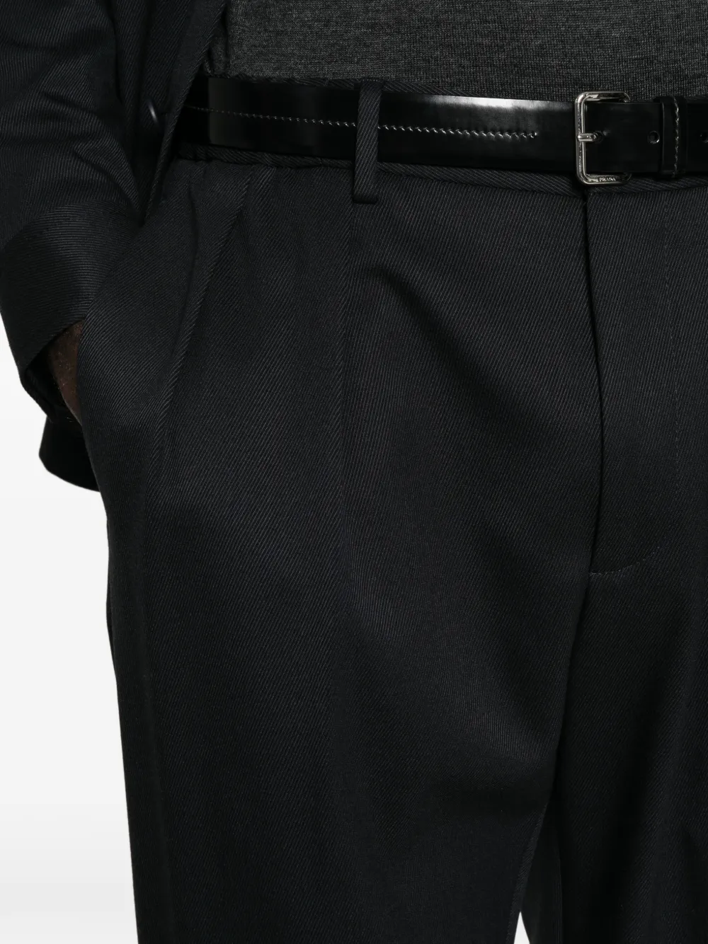 Tagliatore pleated twill-weave trousers Blauw