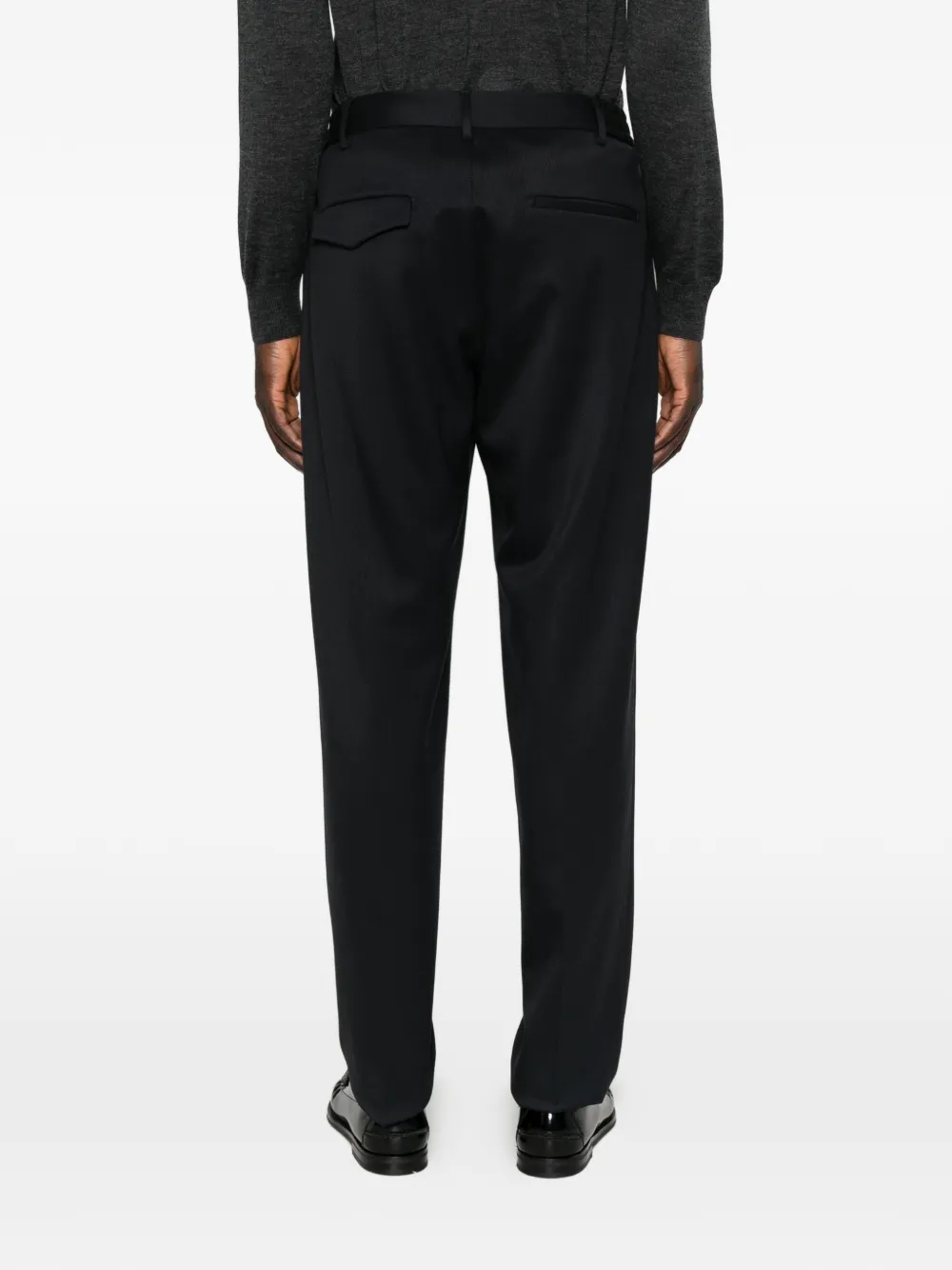 Tagliatore pleated twill-weave trousers Blauw